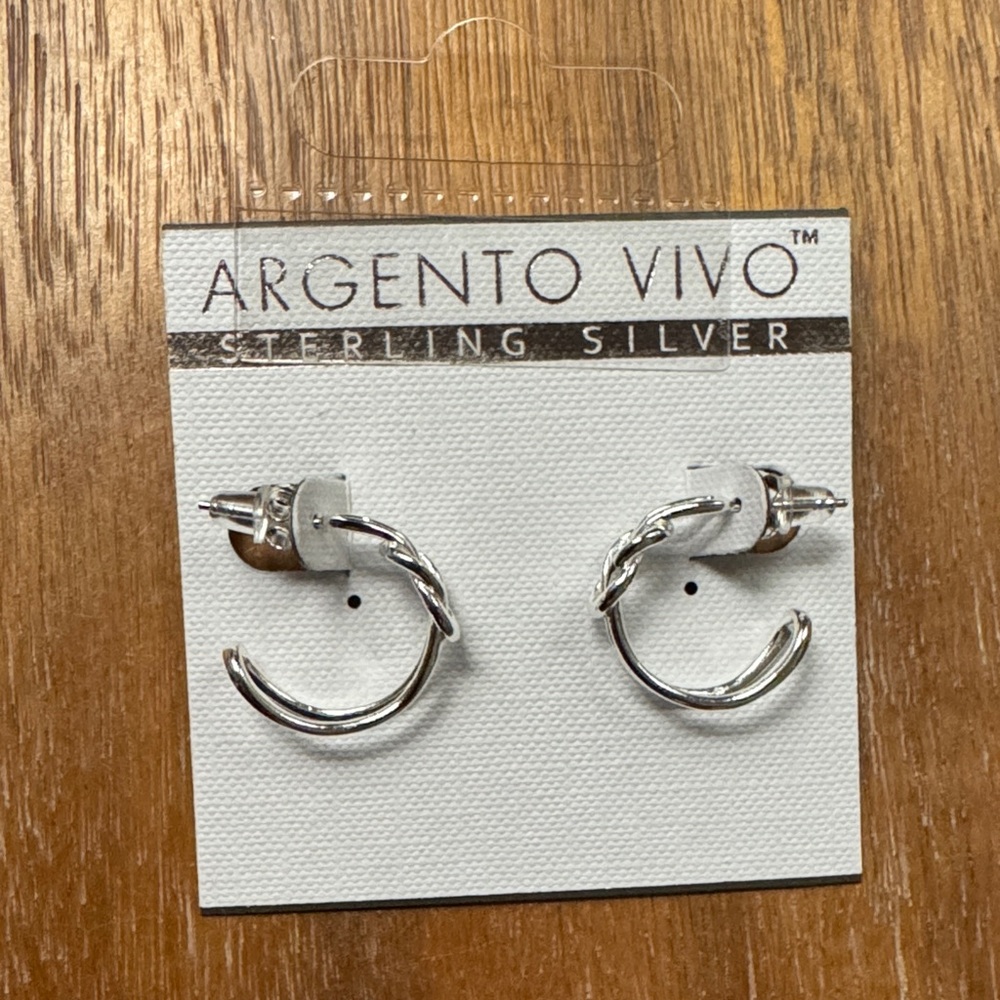 Argento Vivo Twisted Silver Hoop Earrings